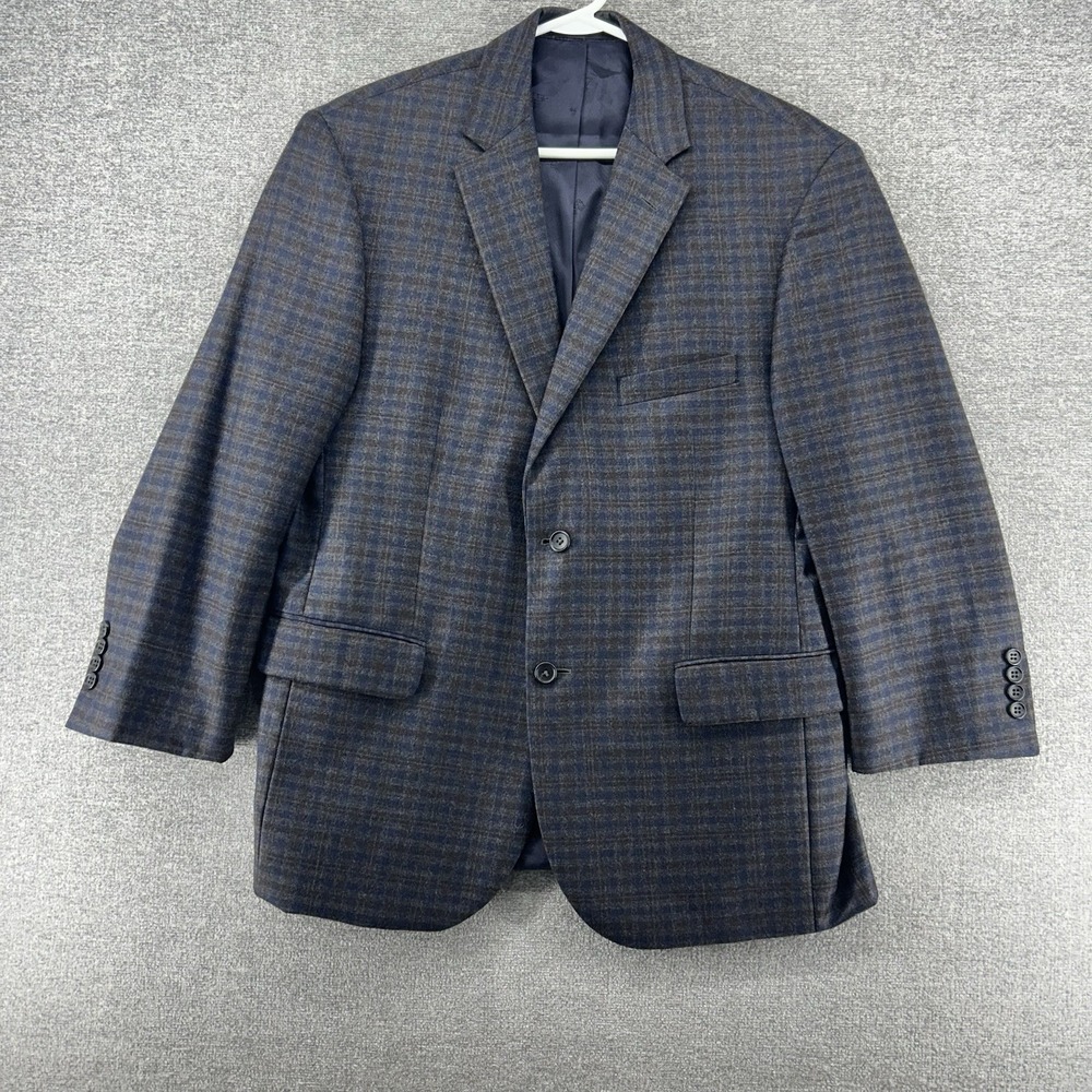 Jos A Bank Reserve Blazer E Thomas Men‎ Size 42 Short Wool Cashmere Blend Gray